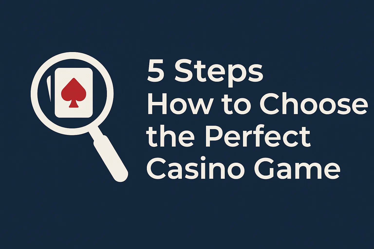 5 Steps How to Choose the Perfect Casino Game