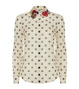 Donna | Red Valentino Embroidered Collar Polka Dot Shirt