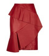 Donna | Elie Saab Ruffle Leather Skirt
