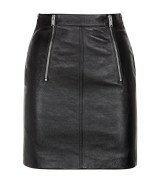 Donna | Saint Laurent Zipped Leather Mini Skirt