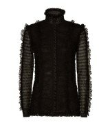 Donna | Alexander McQueen High Neck Ruched Lace Cardigan