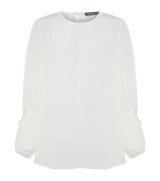Donna | Alexander McQueen Gathered Cuff Crepe Blouse
